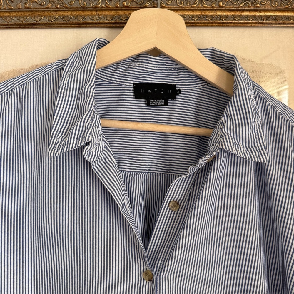 Hatch The Classic Buttondown Navy/White Microstripe - Picture 5 of 8